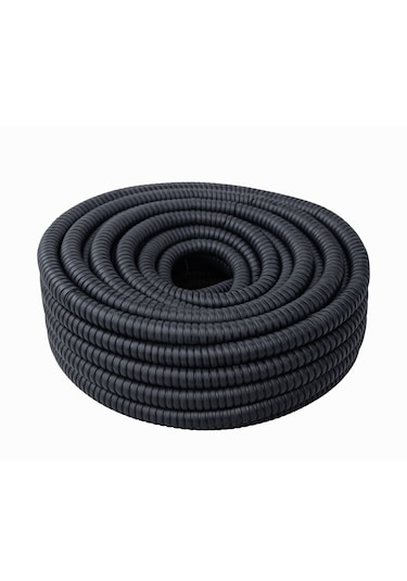 Has Light Pvc Kaplı İzoleli Çelik Spiral Boru 21 Mm 50 Metre Siyah