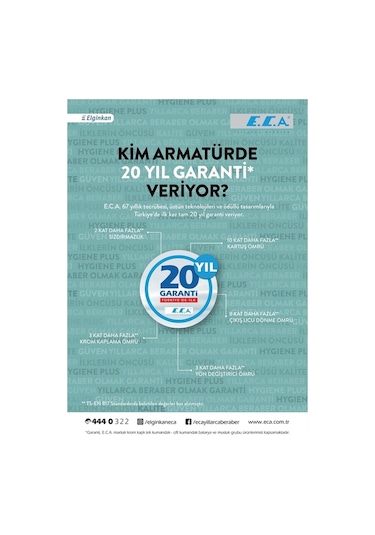 Eca Tiera Banyo Bataryası+t-may Banyo Sümbül Kare Tepe Duş Takımı Krom