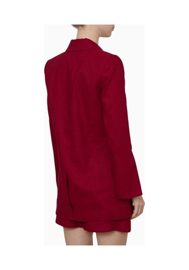 Alice And Olivia Campbell Yırtmaç Kollu Tailored Blazer Koyu Kırmızı