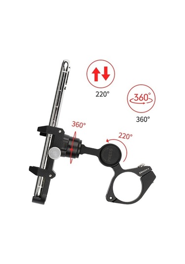 Ebitda Gub Plus21 Bisiklet Telefon Tutucu, 360 Dönme, 22.2-31.8mm Boru, Siyah, Motosiklet Montaj Siyah