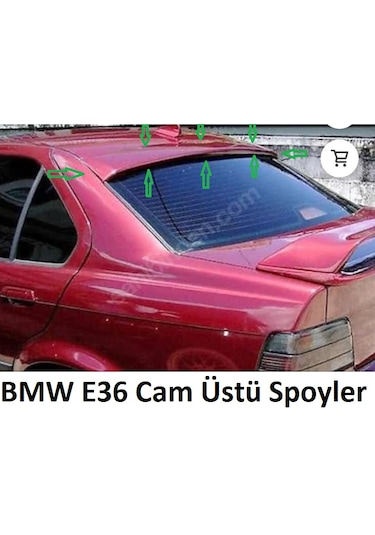 Bmw E36 Arka Cam Üstü Rüzgarlık Boyasız Ham Siyah Fiberclass