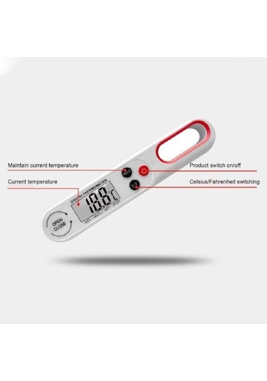 Siyah Mutfak Barbekü İçin Uzun Prob Hızlı Doğru Dijital Termometre Ekran Et