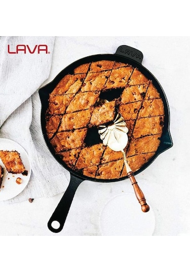 Lava Döküm Kızartma Tavası 34 CM Siyah Yuvarlak