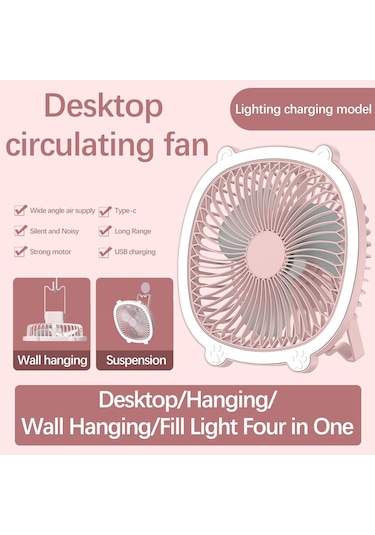 Mavi Usb Şarj Fanı Masaüstü Fan Yaz Evi Ofis Yatak Odası Küçük Fan Duvara Monte