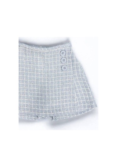 Kız Bebek Desenli Şort Etek-15034 Gri