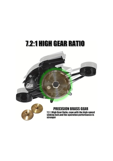 Motion003 Ouyalıne Siyah Tx800 Sağ El Alüminyum Baitcasting Olta Makarası Dijital Ekran Usb Şarj 7.2:1 Dişli 10kg Tuzlu Su