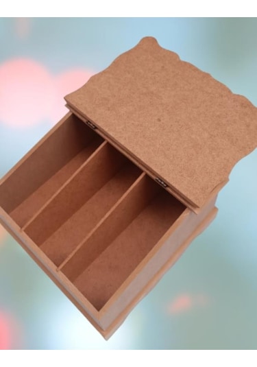1448bng90068hobi Dekoratif Çay Kutusu Ahşap Mdf Ham El Yapım