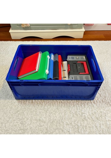 Alpbx 1.kalite Mavi Plastik Kasa 60x40x22 Cm - Kutu 44 Litre Mavi