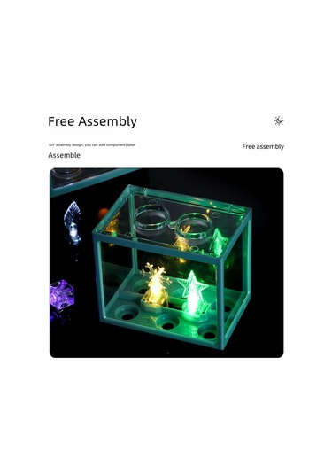 Yifomall Akvaryum Işıklı Dekoratif Aydınlatıcı - Renkli Led Mini Fener, Pil Desteğiyle Hafif Ve Dayanıklı Plastik Yapı Mavi