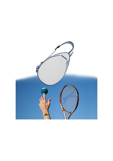 Suntek Tenis Çantası Taşınabilir Çok Beyaz-mavi-kenarlar