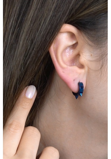 Çivili Geçmeli Unisex Erkek Kadın Çelik Küpe 3 MM 3 Renk Mse3