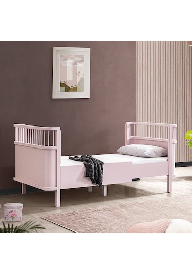 Mdf Beşik 130x90 Trend Büyüyen Beşik Pembe + 1 Comfort Yatak Pembe