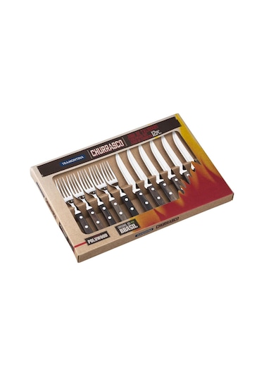 Tramontina Churrasco 21199/903 Çatal Bıçak Barbekü Seti 12li Kut Ahşap