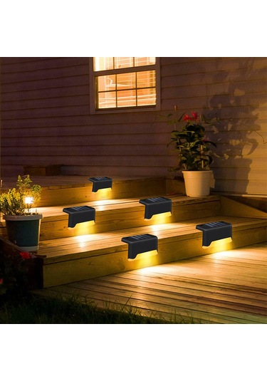 Yaozixa Dış Mekan Güneş Enerjili Basamak Lambası - Islak Işık 4 Adet - Led Bahçe, Çit, Merdiven Aydınlatması - Ip55 Su Geçirmez