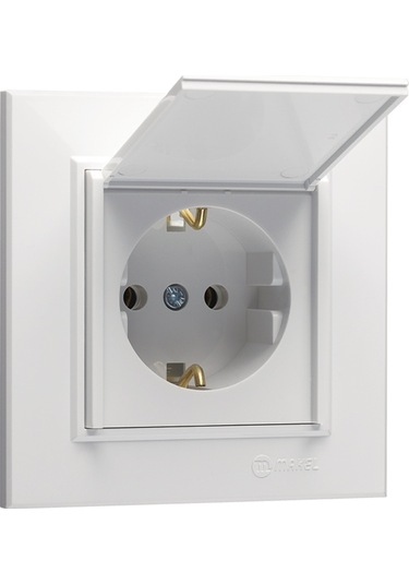 Makel KRB 57 001 029 Karea Kap. Topraklı Priz + Çerçeve Beyaz