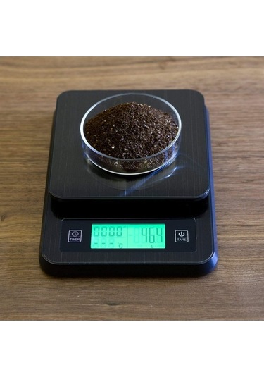 Dancemonkey Dijital Mini Terazi 3kg 0.1g Lcd Arkadan Aydınlatmalı Ekran Ve Sıcaklık Probu İle Cep Tipi Ağırlık Gramları Siyah Siyah