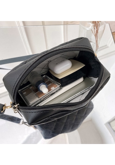 Xindoker Pembe Diamond Desenli Kamera Çantası - Tek Omuz/çapraz Çantası, Gündelik Eşyaları Taşıma, Pu Malzeme, Şık Ve Pratik