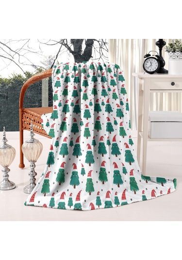 Noel Desenli 50x60 İnç Polar Battaniye, Yumuşak, Hafif Ve Kalın, Erkek, Kadın Ve Çocuk İçin Noel Ağacı Baba Noel