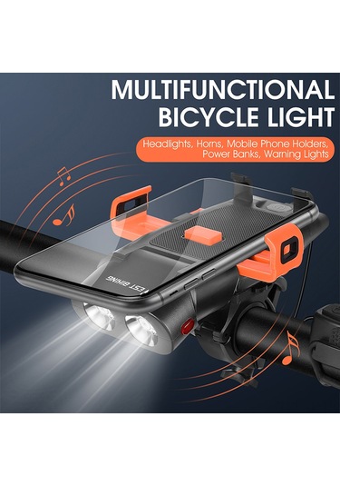 Hombey West Bıkıng Bisiklet Telefon Tutucu Işığı: 5'li Multifonksiyon, 4 Işık Modu, Şarj Cihazı, 50 Açı Ayarlı,松石绿 Yeşil