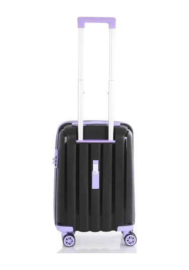Mçs Bavul Orta Ve Kabin 2li Set Kırılmaz Silikon Valiz V305 Siyah/lila Siyah