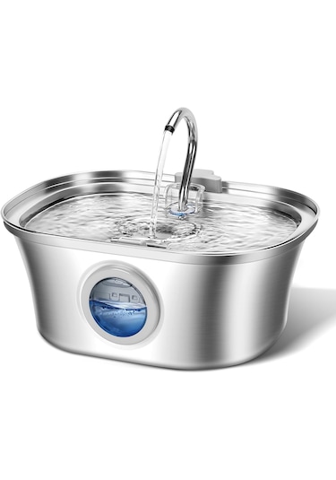 Ecronicword Paslanmaz Çelik Evcil Hayvan İçme Çeşmesi Kedi Köpek 3.2l W10