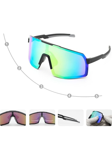 Xq-hd Xq-555 Spor Güneş Gözlüğü Erkek Kadın Parlama Önleyici Uv400 Yarış Gözlükleri Büyük Çerçeve Gözlükler Bisiklet Gözlükleri - Beyaz/siyah/gri