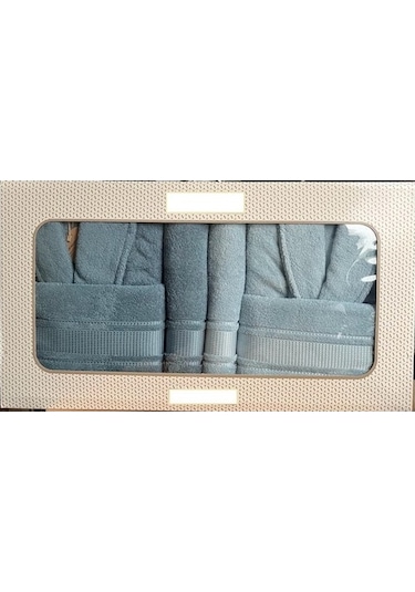 Özdilek Colourist Aile Bornoz Seti Maldiv-aqua