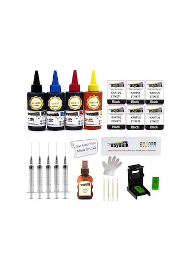 Kartuş Dolum Seti Hp Officejet 4500 Yazıcı Uyumlu 4x100ml