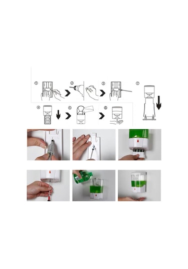 Yifomall Duvar Tipi Otomatik Enjeksiyon Sabun Dispenseri 700ml - Dokunmadan Kullanim, Büyük Kapasite, Transparent Gösterge, Pil Gerektirmez Beyaz