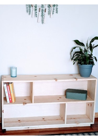 Ahşap Konsol Kitaplık 170 X 90 Cm Açık Ceviz