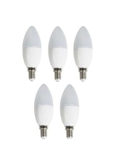 220 Volt 5 Watt 6500k Beyaz Işık Buji Mum Avize Led Ampülü E14 Duy 5 Adet