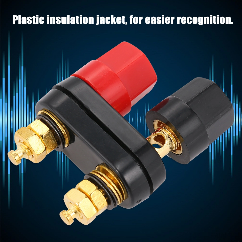 Moveevo Hoparlör Amfi Güç Bağlantısı İçin 4mm Plastik+metal Banana Soketi, İki Anahtarlı Terminal, 2 Adet