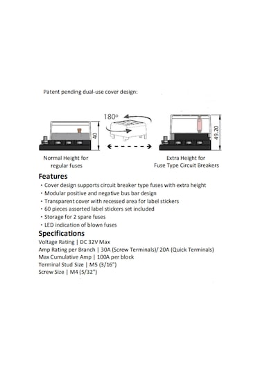 Moveevo 12 Yollu Sigorta Kutusu, Kısa Devre Gösterge, 16 Adet Sigorta Ve 14 Adet Isıtma Borusu Terminali İle Otomobil, Rv, Gemi Uygun 100