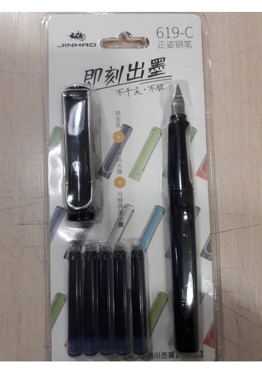 Jinhao Dolma Kalem Opak Ef 0,38 Uç+5 Kartuş - Renk Seçenekli- Opak Elma Yeşili