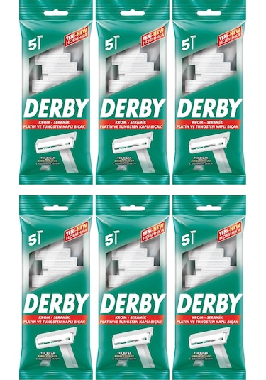 Derby Tek Bıçaklı 5 Li Poşet X 6 Adet