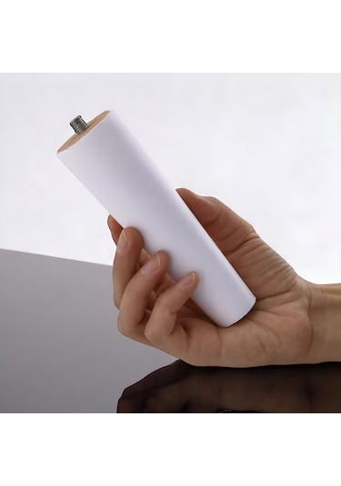 8 Adet Ahşap Ayak 12 Cm Beyaz M8 Civatalı Bağlantı Aparatlı Dolap Mobilya Koltuk Kanepe Destek Ayağı Ayakları Beyaz