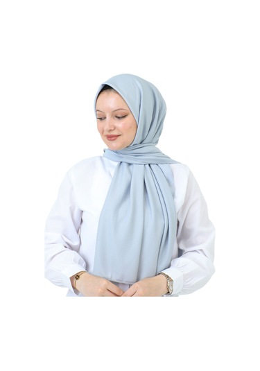 Şal Zarif Başörtüsü Eşarp Tesettür Giyim Uzun Abiyelik Gri