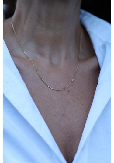 14 Ayar Altın 2 Mm Tilki Kuyruğu Zincir Znc23683 Sarı Altın