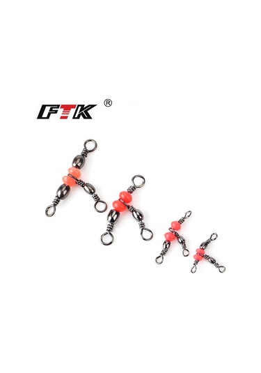 50/adet Üç Yollu Balıkçılık Konektörü Varil Döner Yapış Halka Boncuklu Balıkçılık Kanca Cazibesi Hattı Balıkçılık Aksesuarları 10 12 -50pcs