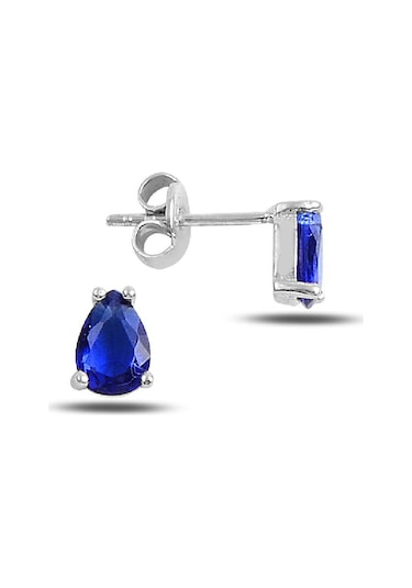 Lacivert Damla Tektaş Küpe