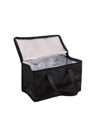 Siyah Taşınabilir İçecek Bira Alüminyum Folyo Yalıtım Soğutucu Çanta Öğle Yemeği Termal Paketi 21 14 17 Siyah