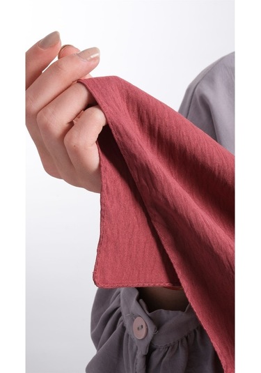 Hürrem Bone 202105_05 Pamuk Düz Klasik Caz Şal Kiremit