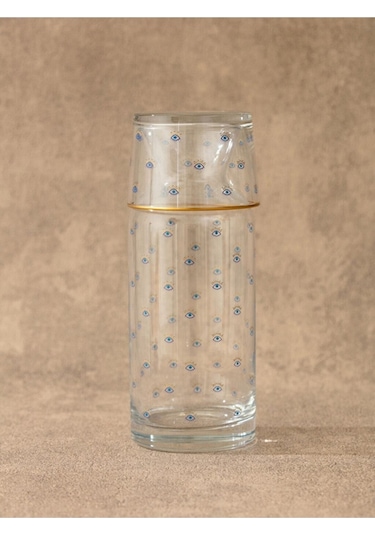 Lc Waikiki Göz Baskılı Bardaklı Sürahi 700 Ml Başucu Sürahisi