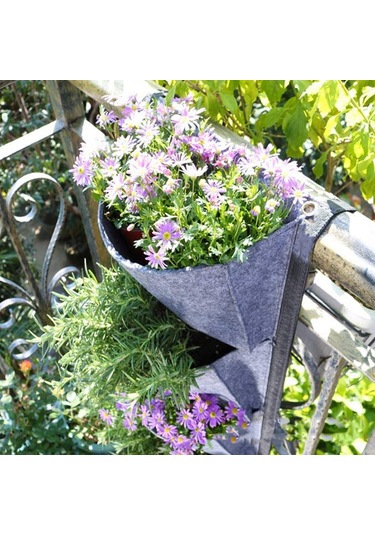 Suofeng Siyah Dikey Bahçe Çantası - 6 Cepli Asma Bitki Yetiştirme Torbası, İç/dış Mekan Kullanımı İçin İdeal