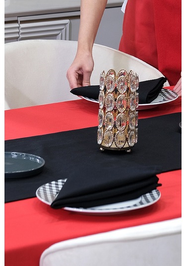 Dream Kumaş Peçete Modelleri Leke Tutmaz Kumaş Peçete Çeyiz Seti 6lı Paket Siyah