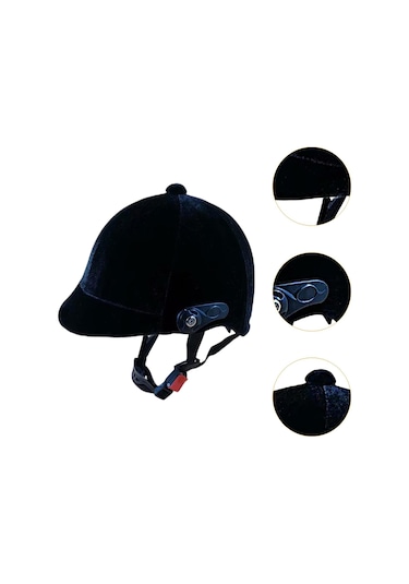 Suntek At Binme Kaskı Binicilik Şapkası Şövalye Malzemeleri Siyah