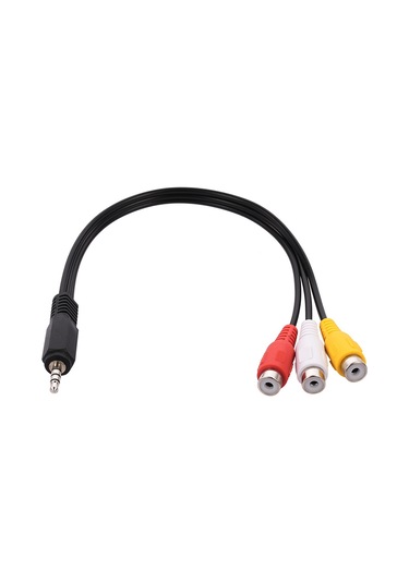 Dofolink 3.5mm Jack'ten 3 Rca Audio Video Kablosu - Erkekden Dişiye Av Adaptörü - Kaliteli Ses Ve Video Bağlantısı