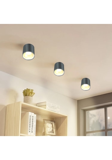 Spot Lamba Led 7W Silindir Siyah Duvar Aydınlatma Armatür