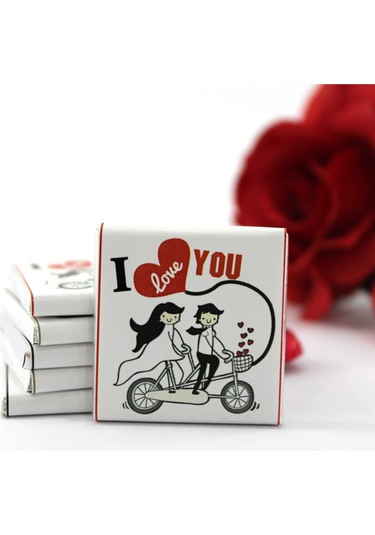 Dark Brown Seni Seviyorum Yazılı Madlen Bitter ve Sütlü Çikolata 72 Adet