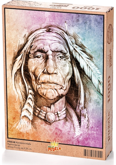 King Of Puzzle Yaşlı Kızılderili Ahşap Puzzle 1000 Parça